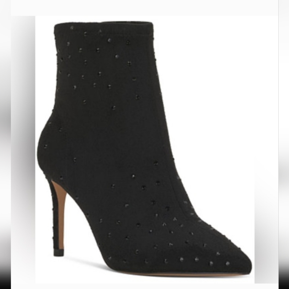 Jessica Simpson Women's Semaja Faux Leather Booties Studded Sz 9 Black
